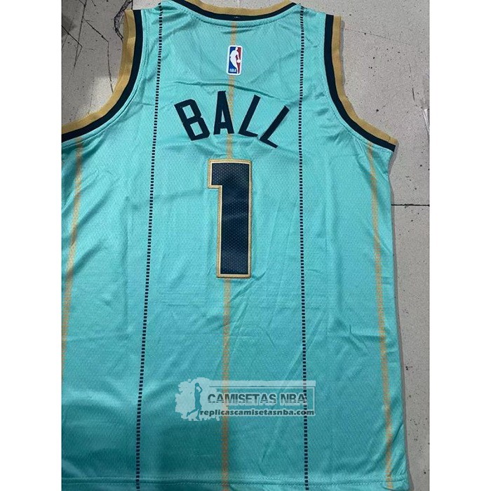 Camiseta Nino Charlotte Hornets LaMelo Ball NO 1 Ciudad 2020-21 Verde